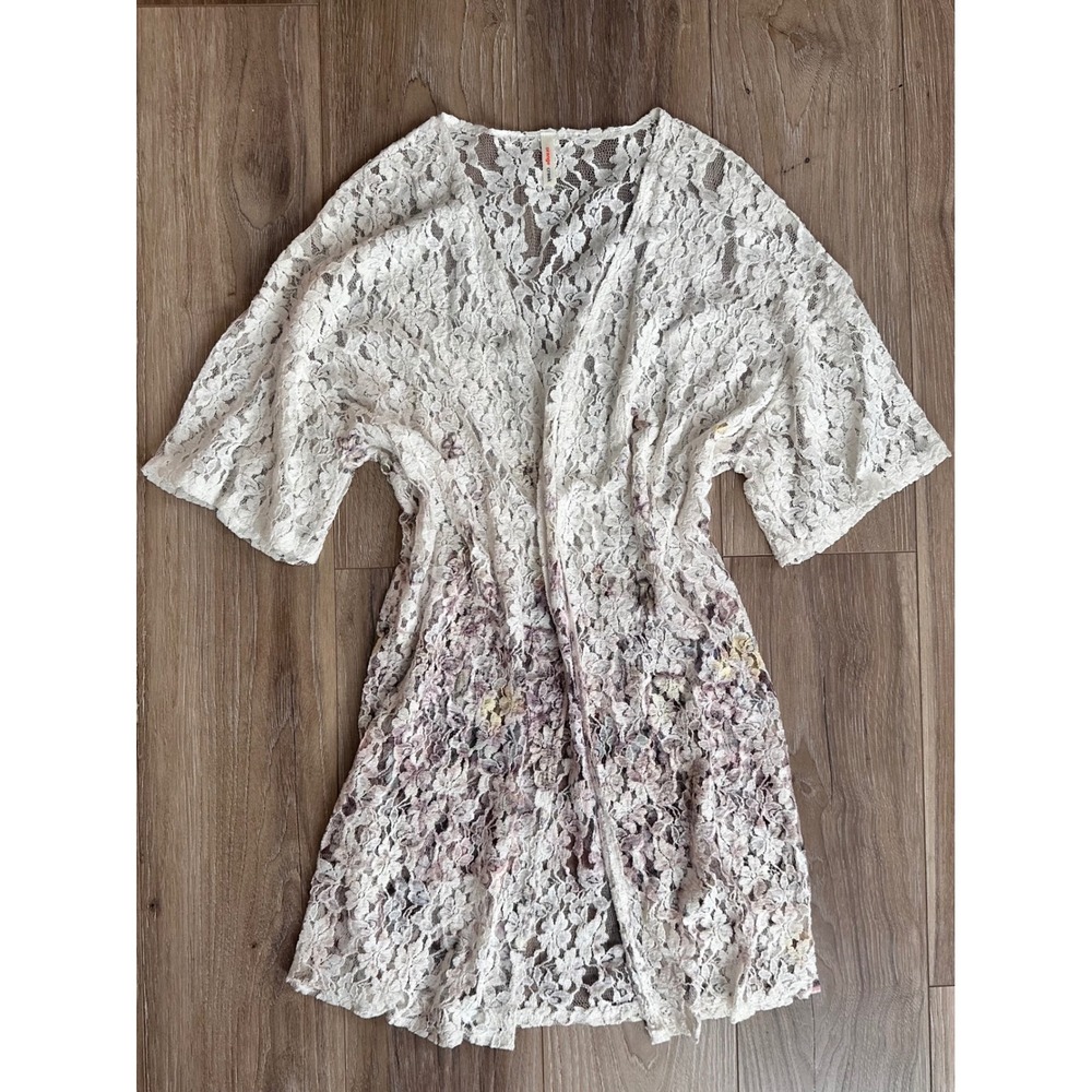 Orange Creek Lace‎ Kimono Medium Dusty Purple Floral Ombre Boho Whimsigoth